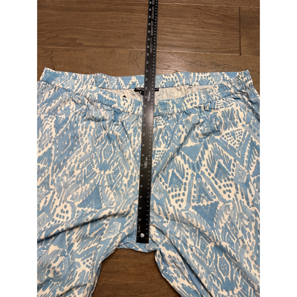 NWT Tolani Collection Rosaleen Pants Womens 2XP Blue Ikat Ruffle Wide Leg Boho - Picture 5 of 8